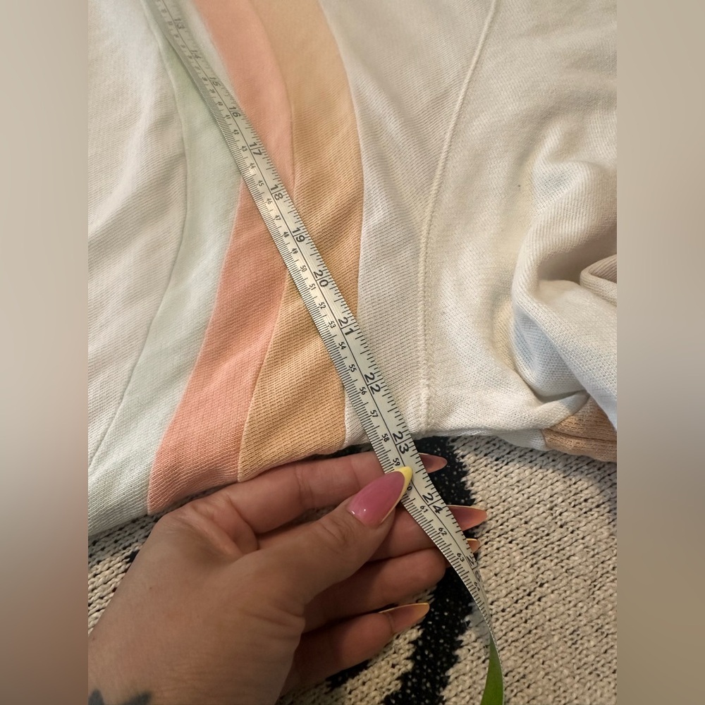 Faherty Women's Cream Sweatshirt with Rainbow Stripes - Picture 8 of 10